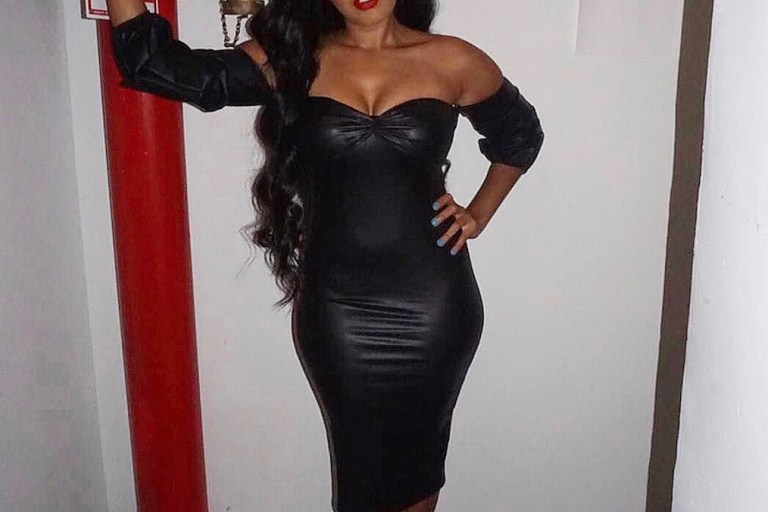 Steal: Angela Simmons’s Fashion Nova Wild Rider Black Leather Dress