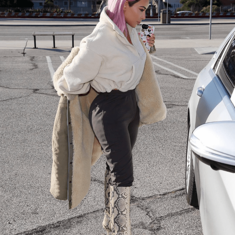 Hot! Or Hmm…? Kim Kardashian Steps Out Debuting Pink Hair And Wearing New Yeezy Season 7