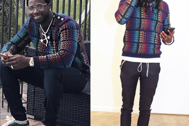 Who Wore It Better? Gucci Mane vs. Young Thug In Gucci’s ‘Rainbow Hollywood’ Sweater