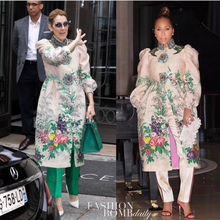 Who Wore it Better? Marjorie Harvey vs. Celine Dion in Gucci’s Spring 2017 Floral Embroidered Coat