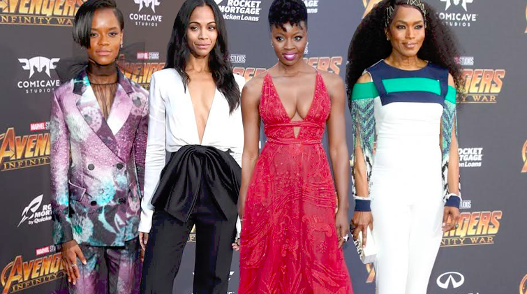On The Scene: ‘Avengers: Infinity War’ Red Carpet Premiere with Angela Bassett in Mario Dice, Letitia Wright in Custom Prada, Zoe Saldana in Givenchy, and More!