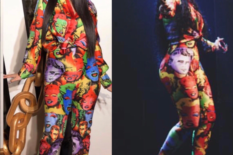 Who Wore It Better? Cardi B And Keyshia Ka’Oir in Versace Marilyn Monroe Printed Top and Pants