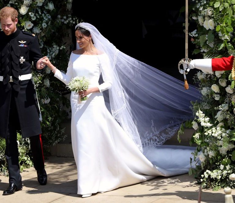 The Royal Wedding: Princess Meghan Markle Greets her Prince at the Altar in a Givenchy Dress and 16-Foot Veil
