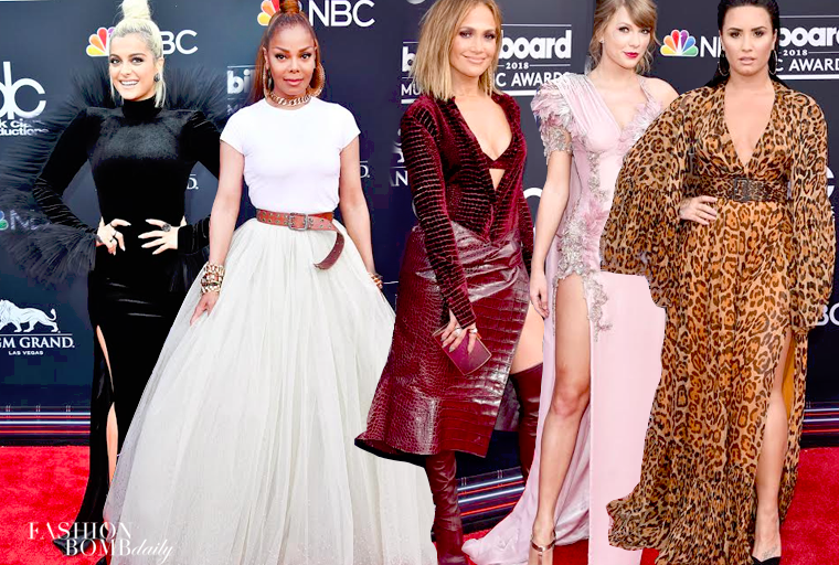 The Hottest Looks from the 2018 Billboard Music Awards with Jlo in Roberto Cavalli, Tyra Banks in Marc Bouwer, Taylor Swift in Atelier Versace, and More!