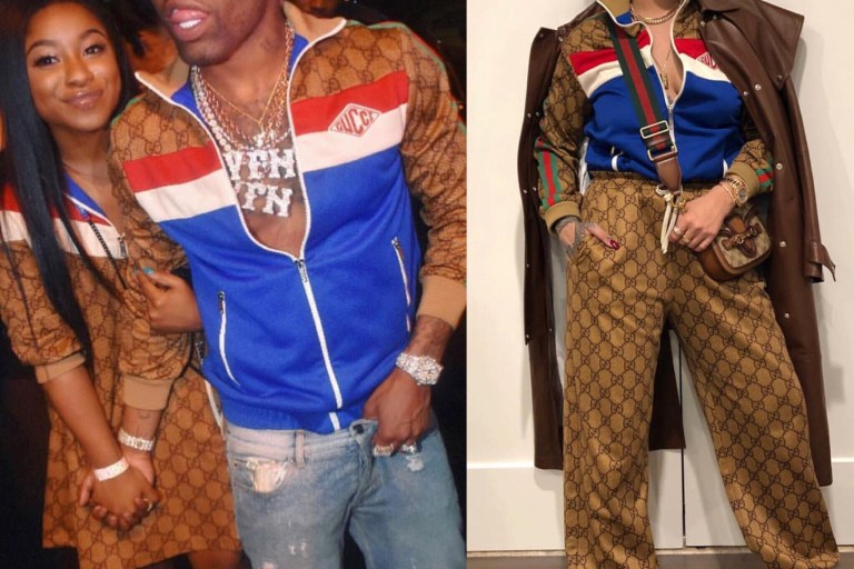 Who Wore It Better? Rihanna or YFN Lucci in Gucci’s $1,800 ‘GG Technical Jersey Jacket’
