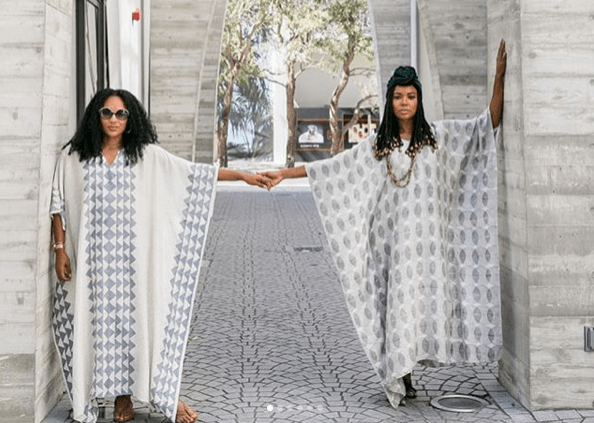Gabrielle Union Vacations in Miami in Aish Kaftan