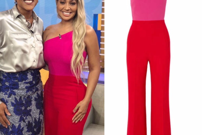 Splurge: Lala Anthony’s Good Morning American Roland Mouret Pink and Red Colorblock Jumpsuit