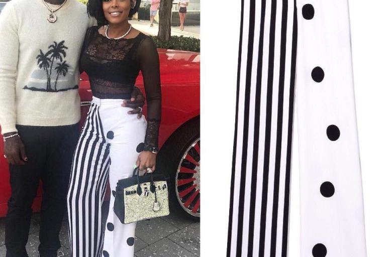 Hot! Or Hmm…? Keyshia Ka’Oir Attends Date Night with Gucci Mane in $373 Striped Polka Dot Monse Pants