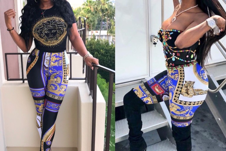 Who Wore It Better? Remy Ma or Kash Doll in Versace’s $795 Baroque Print Leggings