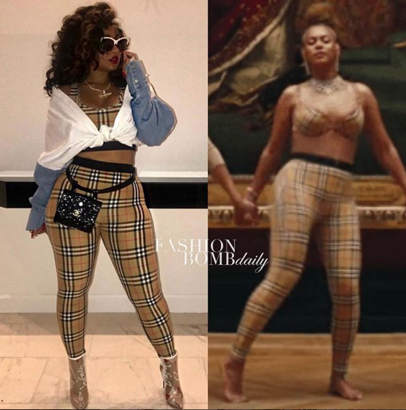 Splurge on $450 Burberry Vintage Check Leggings, as Spied on Tammy Rivera and Beyonce