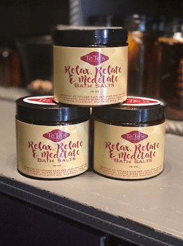 Bomb Product of The Day: Te Te’s Butter Co “Relax, Relate & Meditate Bath Salts”.