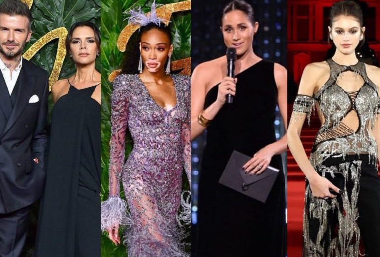 On the Scene: 2018 British Fashion Awards Featuring Winnie Harlow in Atelier Versace, Kaia Gerber in Alexander McQueen Plus a Surprise Appearance from Meghan Markle in Givenchy and More!