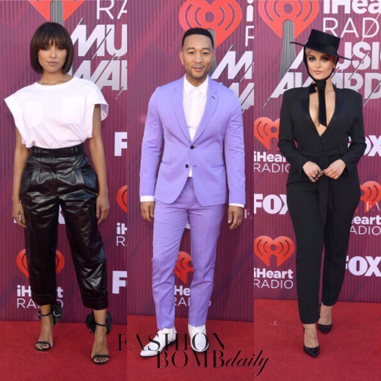 On The Scene At The iHeart Radio Music Awards Featuring John Legend in Paul Smith, Heidi Klum in Christian Siriano, Kat Graham in Alberta Ferretti, and more!