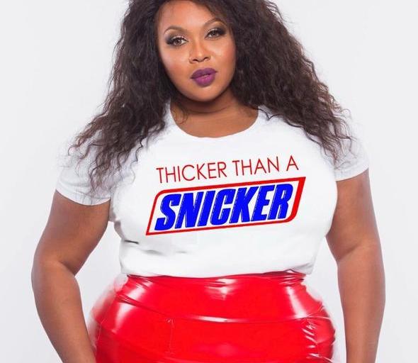 Bomb Product of the Day: Thicker than a Snicker, Thickiana Tees and more Plus Size Swag at BeautyLifeFun Shop!