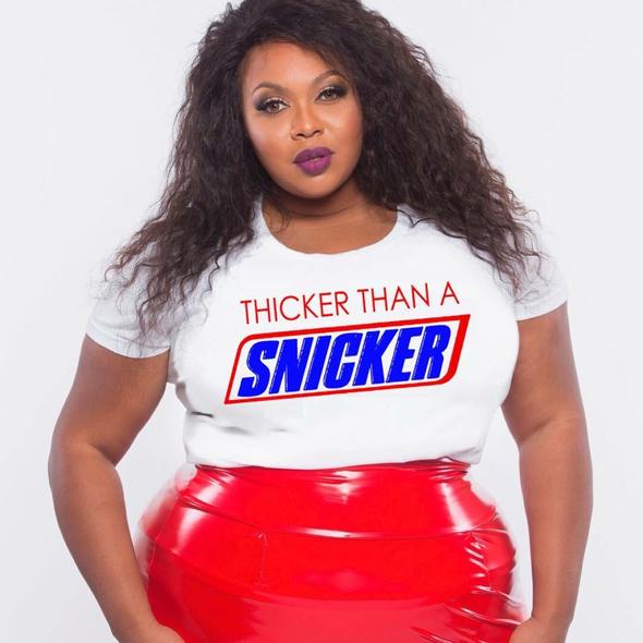 Bomb Product of the Day: Thicker than a Snicker, Thickiana Tees and more Plus Size Swag at BeautyLifeFun Shop!