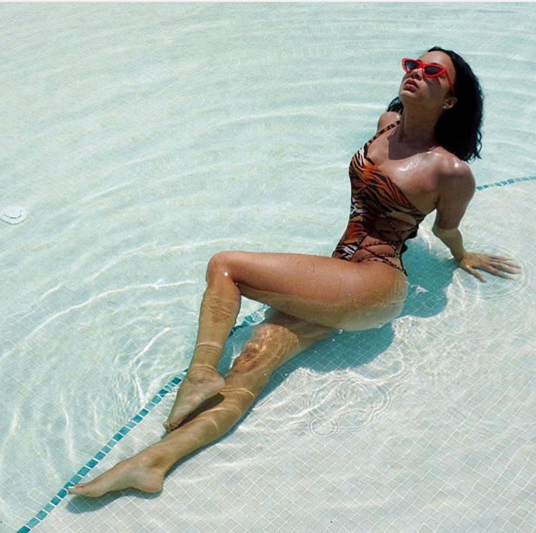 Draya Michele is a Tempting Tigress in her Fashion Nova Animal Print, One Piece, Cut Out Swim Suit