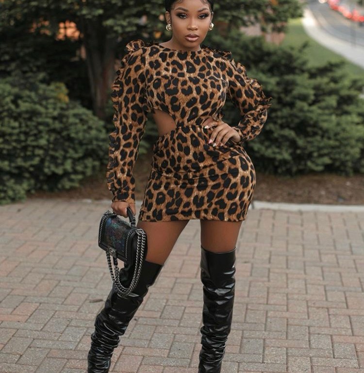 Aaliyah Jay Keeps it Chic in this Leopard Fashion Nova Dress!