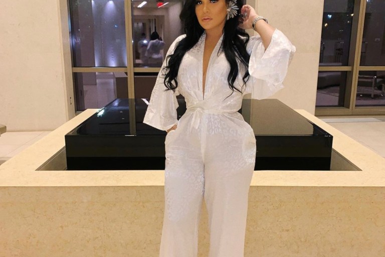 Emily B Was On-The-Prowl in Her Leopard Print Fashion Nova Jumpsuit