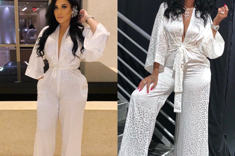 Who Wore It Best: Emily B or Erica Mena in This Fashion Nova Leopard Print Satin Jumpsuit?