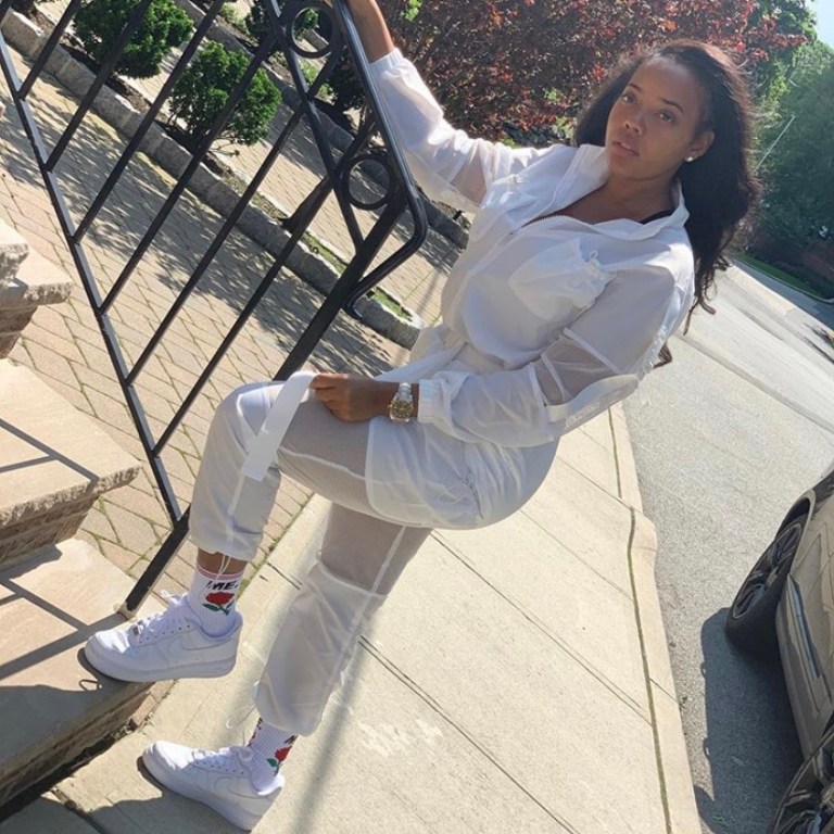 Angela Simmons Was Cute and Sporty In Her White Fashion Nova Jogger Set