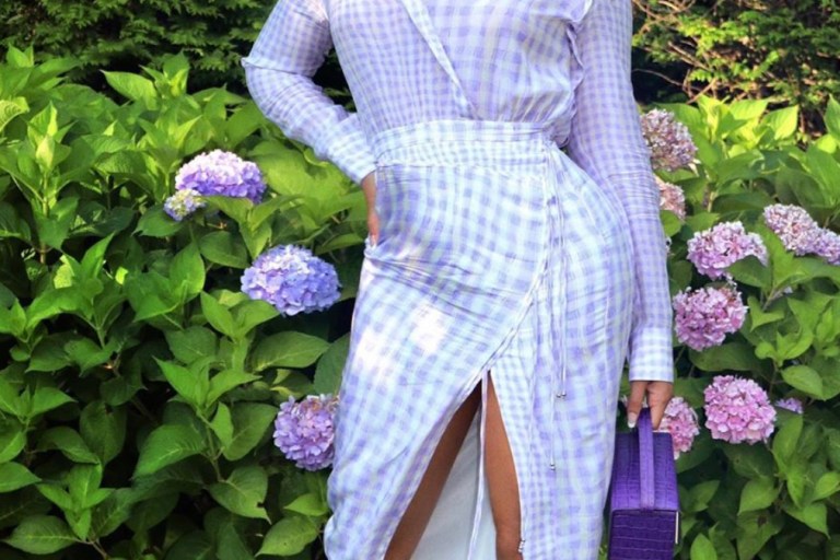 Beyoncé Served Up Lavender Vibes in a $1,695 Altuzarra Dress and $790 L’Afshar Bag!