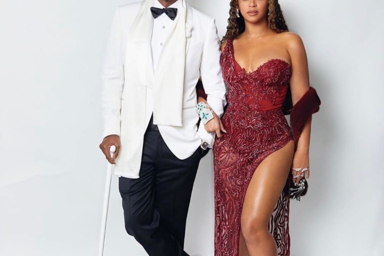 Beyoncé and Jay-Z Gave Us Great Gatsby Vibes for Jay’s Niece Birthday Party: Beyoncé in Walter Collection Dress and Jimmy Choo Heels