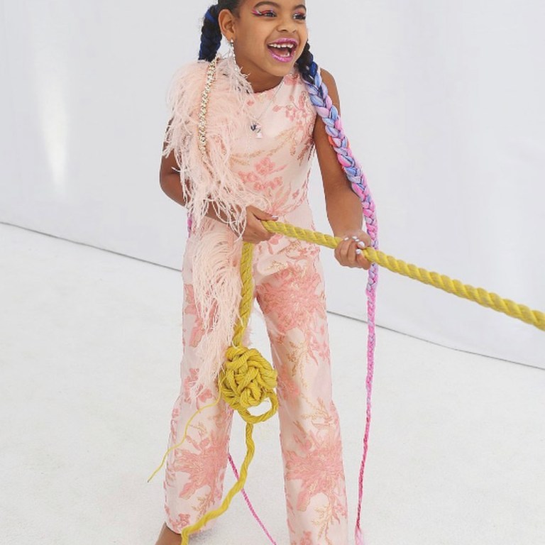 Beyoncé Shares Moments of  Blue Ivy in Pantora Mini at Her 7th Rose Gold Themed Birthday Party