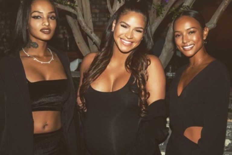Cassie Beamed in a Naked Wardrobe Jumpsuit for Her Baby Shower Celebration!