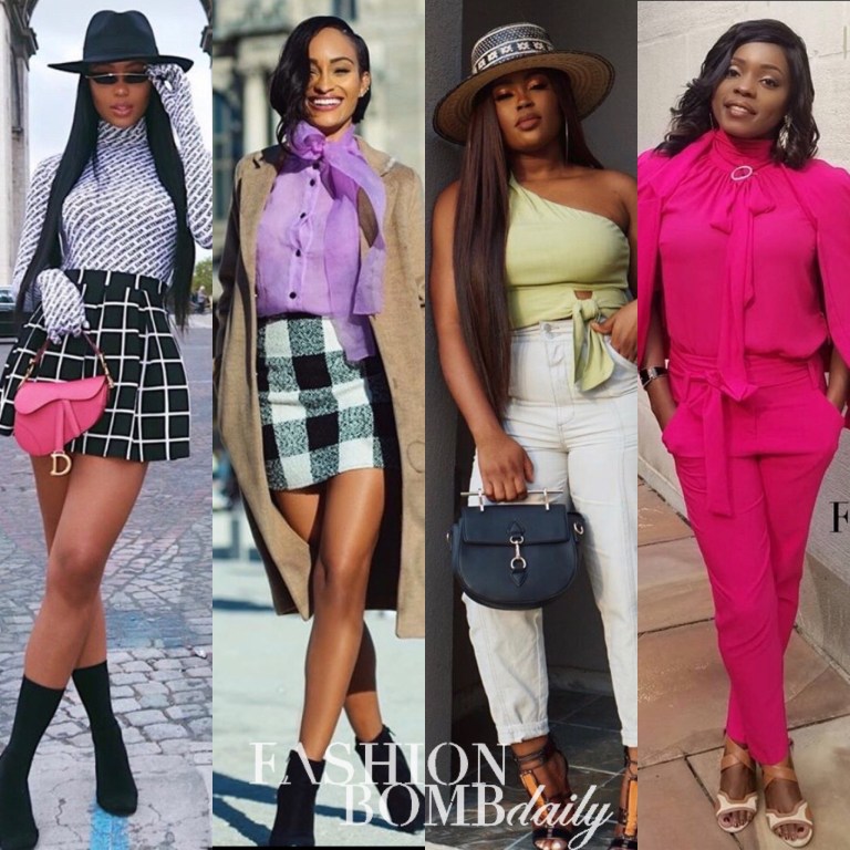 Vote for Fashion Bombshell of the Week October 18, 2019: Teaira from Los Angeles, Janeisha from Virgin Islands, Khadijat from Nigeria, and Sandra from Haiti!