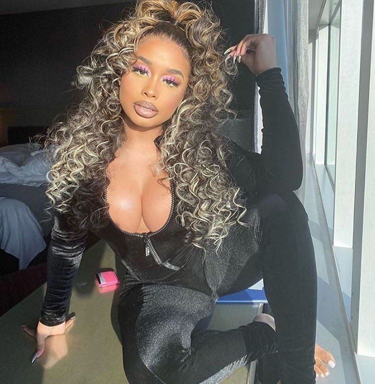 Dream Doll Is Dressed to Impress in a Fitted Fashion Nova Black Velvet Zip-Up Jumpsuit
