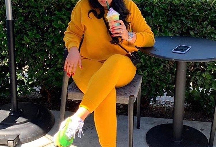 Emily B. Lounges in Style Sporting a Mustard Yellow Joggers Set by Fashion Nova