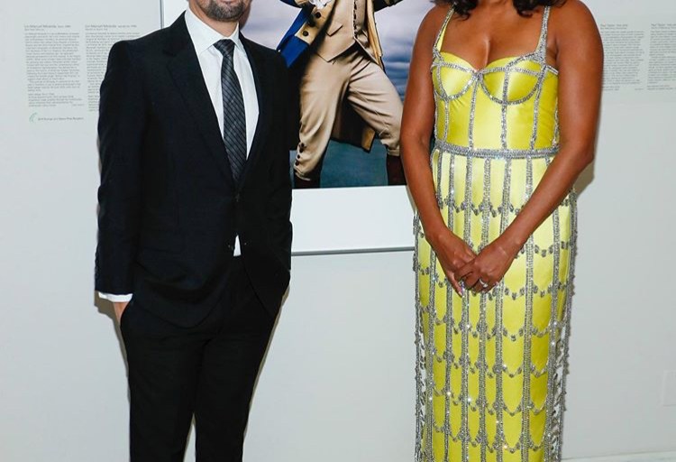 Michelle Obama Attends American Portrait Gala in Ciron and Silver Embellished Schiaparelli Gown