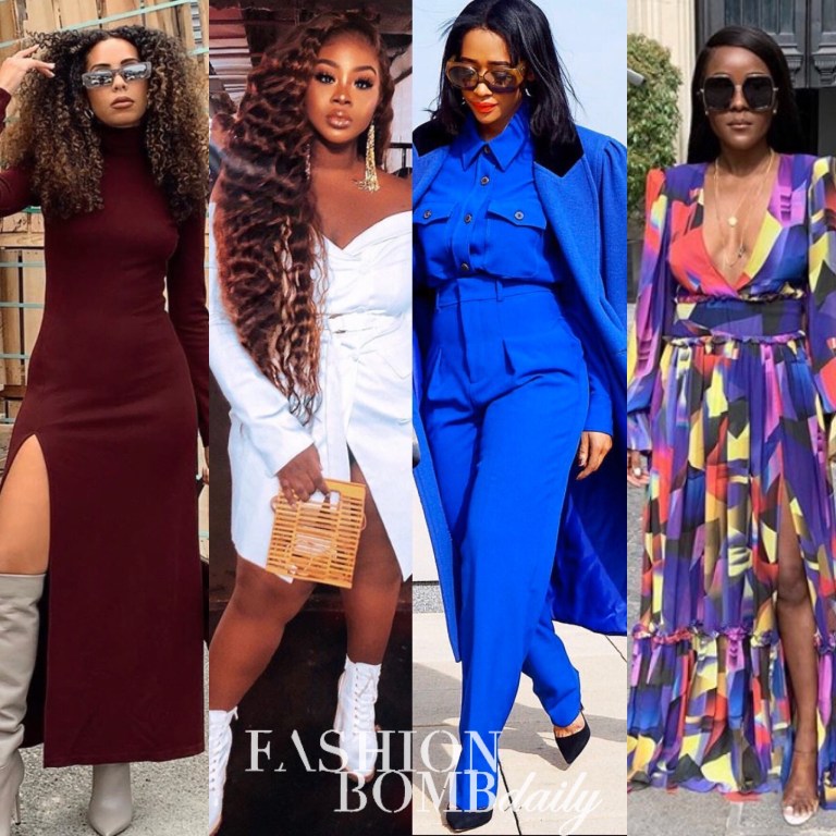 Vote for Fashion Bombshell of the Week November 1, 2019: Farah from NYC, Karla from St. Lucia, Jerolyne from London, and SamyJo From Paris!