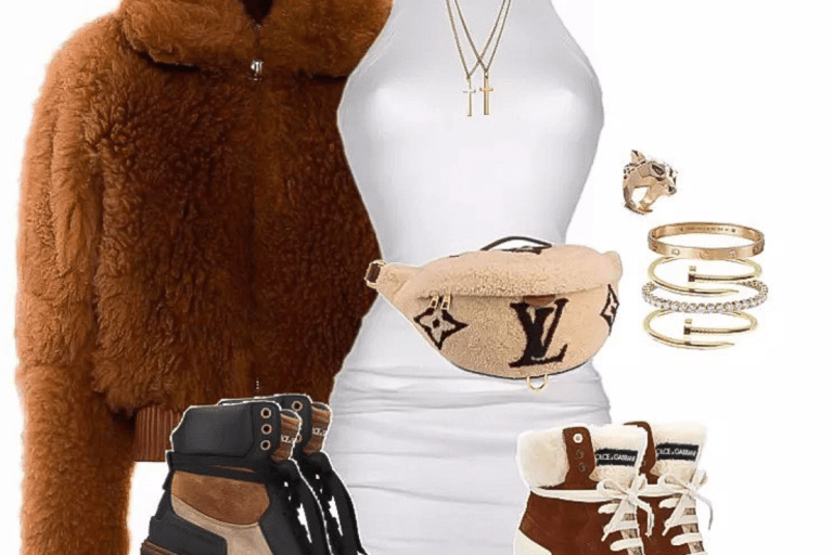 Winter Style Inspiration: Acne Studios Brown Fur Bomber Jacket with Dolce and Gabbana Boots and Louis Vuitton Fanny Pack by @StyledByJovon_