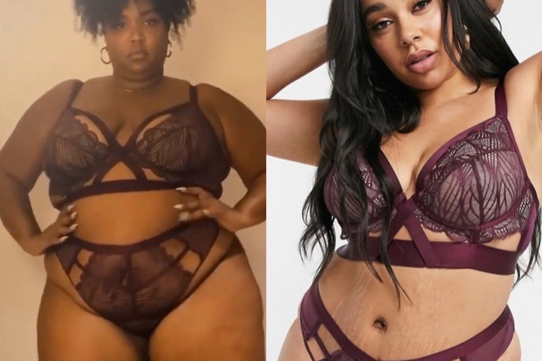Get the Look: Lizzo’s Valentine’s Day ASOS Alina Lingerie Including her $35 Bra and $16 Cut Out Thong