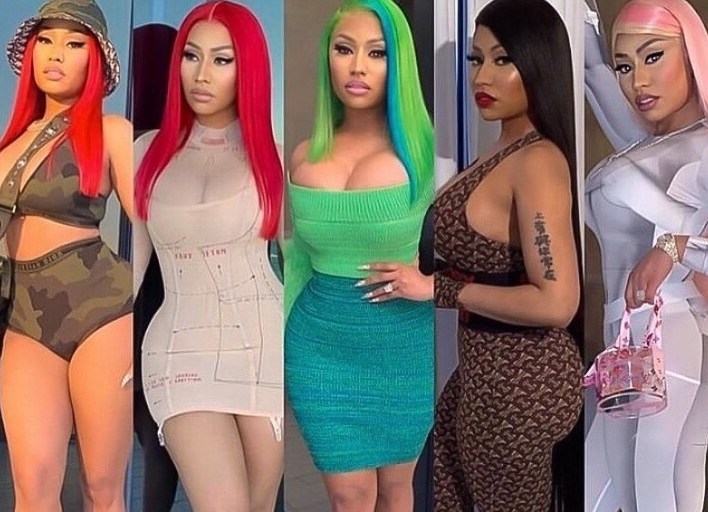 Nicki Minaj Ends Her Social Media Hiatus! She Posed Wearing $7,200 in Camouflage Christian Dior, A Logo Printed Burberry Sports Bra with  Matching Leggings, Green Mark Fast,  and more!