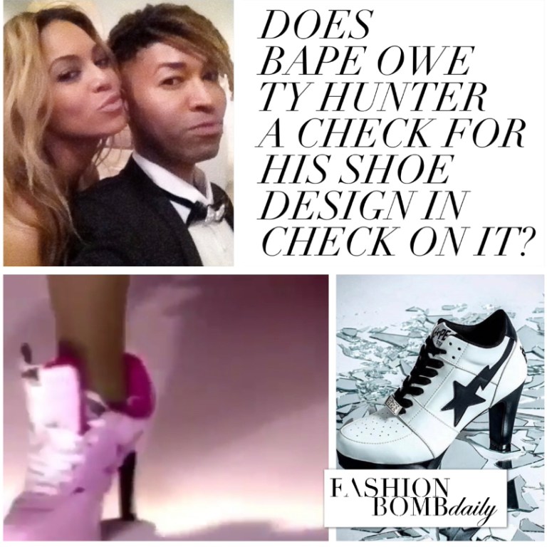 Does Bape Owe Ty Hunter a Check for His Check On It Shoe Design? Brand Releases Inspired Design for New Bapesta Sneaker Heel