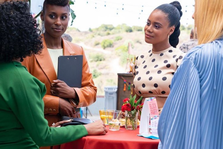 Insecure is Back! Season 4 Episode 1 Fashion Credits: Issa Rae’s Waiting to Exhale Tee, Molly’s Bowling Margiela Jeans + Condola’s Polka Dotted Top and Skirt