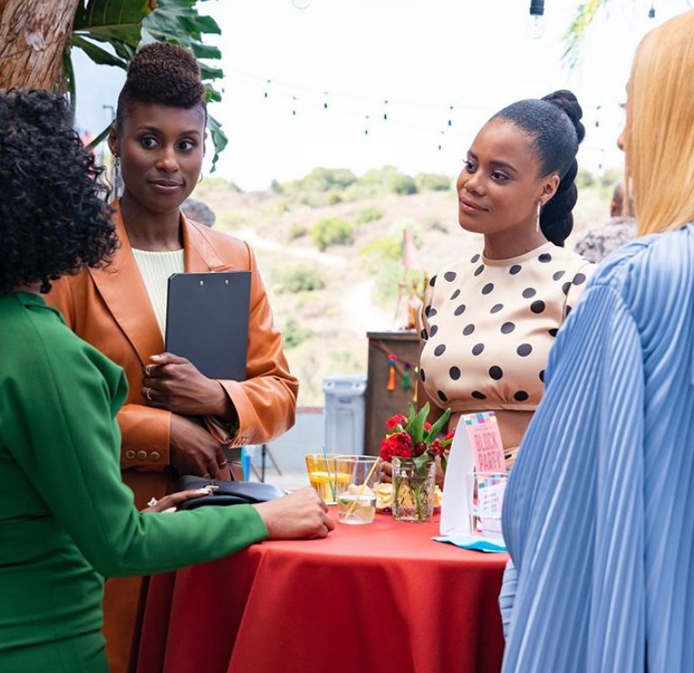 Insecure is Back! Season 4 Episode 1 Fashion Credits: Issa Rae’s Waiting to Exhale Tee, Molly’s Bowling Margiela Jeans + Condola’s Polka Dotted Top and Skirt