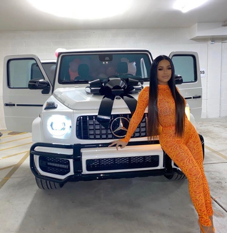 Taina ( @LatainaX3 ) Wears Orange Maisie Wilen Top and Leggings To Celebrate Her Birthday