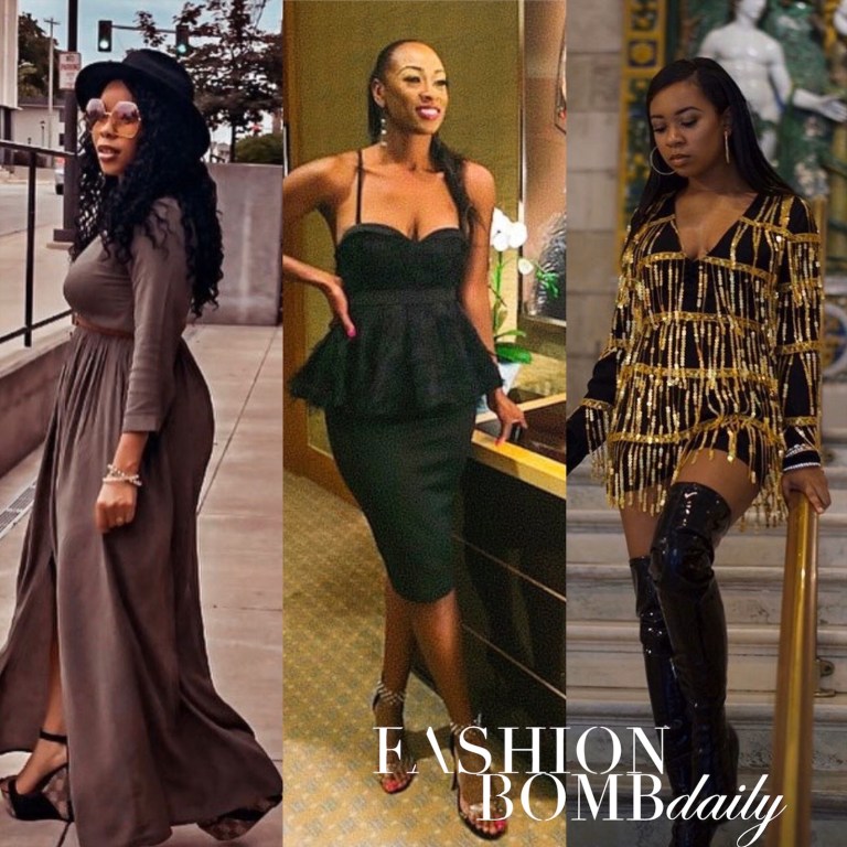 Vote for Fashion Bombshell of the Week April 13th 2020. Will it be Sharra from Baltimore, K Nicole from Chicago or Janelle from Boston?