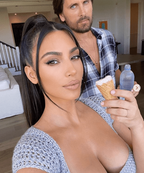 Kim Kardashian Wears Blue Crochet JBD Apparel Corset Crop Top, Available on BeautyLifeFun Shop!