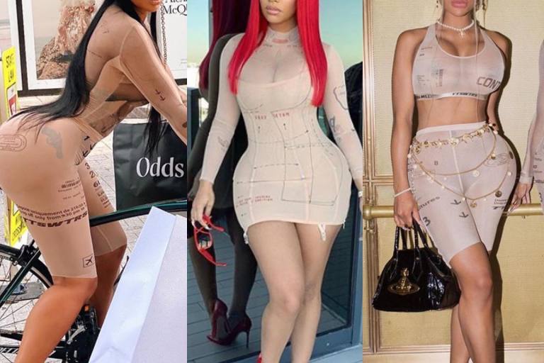 Celebs Love TTSWTRS Sheer Tattoo Mesh Dresses and Bodysuits as Worn by Nick Minaj, Tommie, and the Clermont Twins