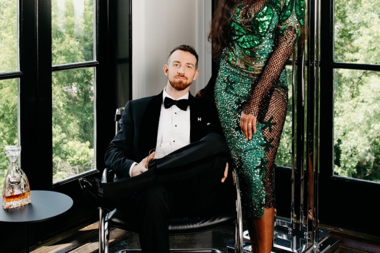BeautyLifeFun Exclusive Editorial: Cameron and Lauren Speed Hamilton Show Love is Blind in Dresses by Esé Azénabor, Hideoki Bespoke Suits, and Shoes from Shoe Blvd