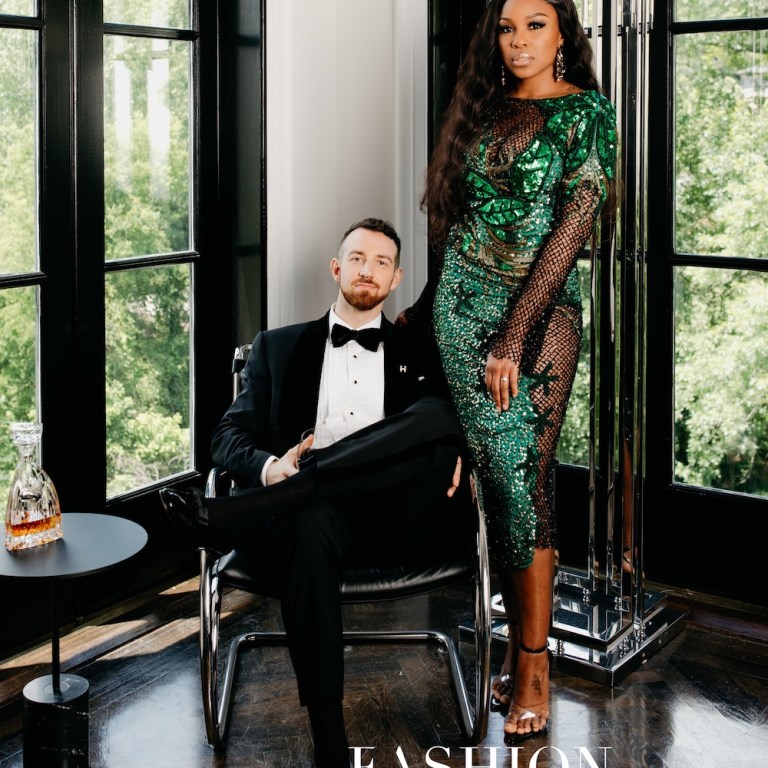BeautyLifeFun Exclusive Editorial: Cameron and Lauren Speed Hamilton Show Love is Blind in Dresses by Esé Azénabor, Hideoki Bespoke Suits, and Shoes from Shoe Blvd