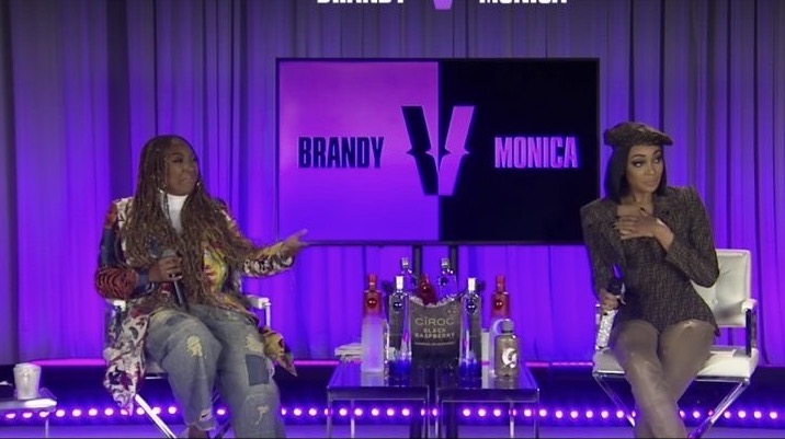 Monica and Brandy’s Verzuz TV Fashion: Monica in Custom Sir Baba Jagne Fendi Look and Brandy in a $2,750 Libertine Printed Blazer and White Bottega Veneta Sandals