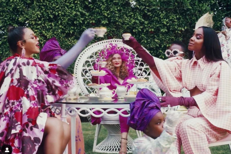 Ms. Tina Lawson Wears  Custom Fuchsia Pink ‘Renai’ suit by Jailyn Poindexter for Eaupri Official in Black is King