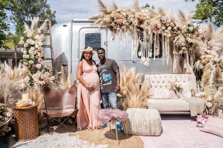 Eniko Hart Beamed In A Kasia Kulenty Gown For Boho Chic Baby Shower For Her Daughter Baby K!