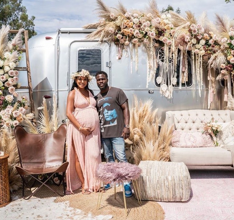 Eniko Hart Beamed In A Kasia Kulenty Gown For Boho Chic Baby Shower For Her Daughter Baby K!