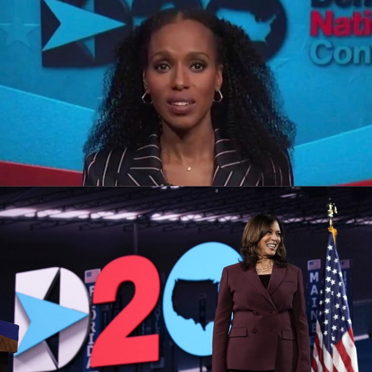 Kerry Washington’s Democratic National Convention Pinstripe Alexandre Vauthier Suit + Full Video of Kamala Harris’s VP Acceptance Speech